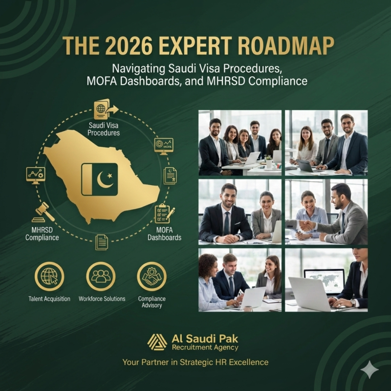 Step-by-step flowchart of the Saudi MOFA Visa Platform login and dashboard navigation for 2026.